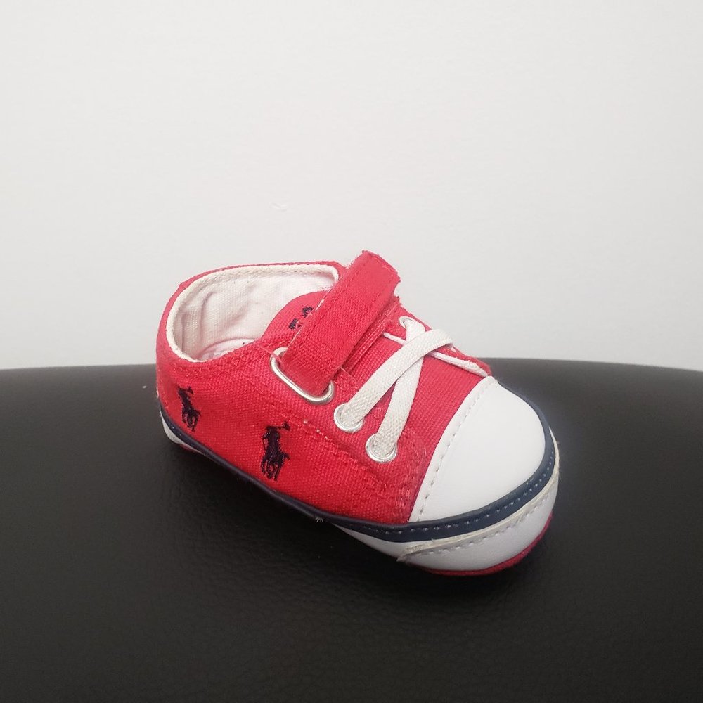 Red and white Polo shoes